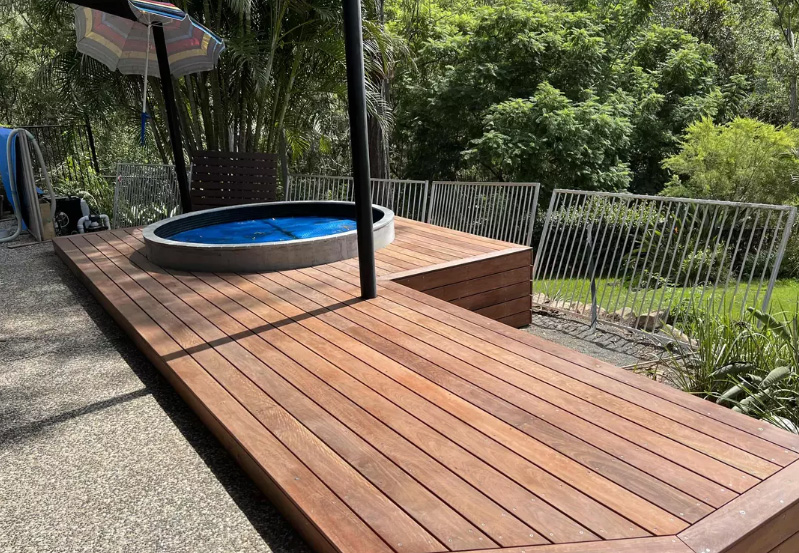 Beautiful timber pool deck built in Mount Crosby, Brisbane