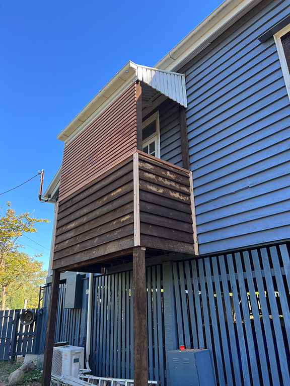 Balcony rebuilt - external house repairs.